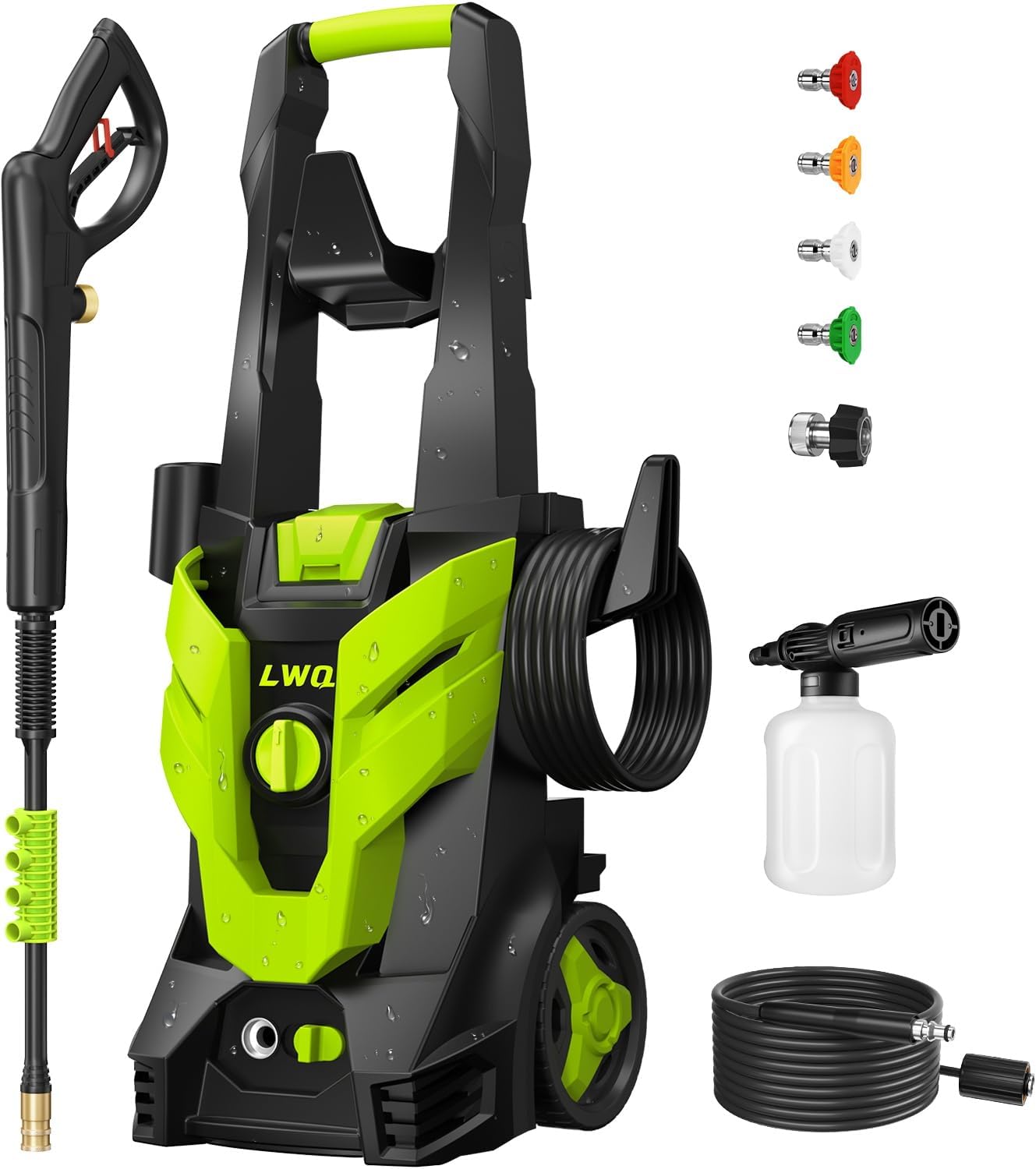 GHLLW Portable Electric Pressure Washer with 4 Nozzles