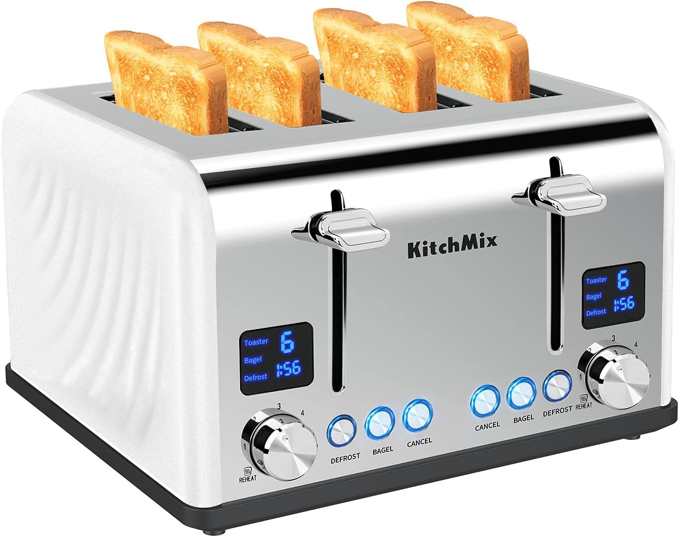 GHLLW 4-Slice Dual-Control Digital Toaster