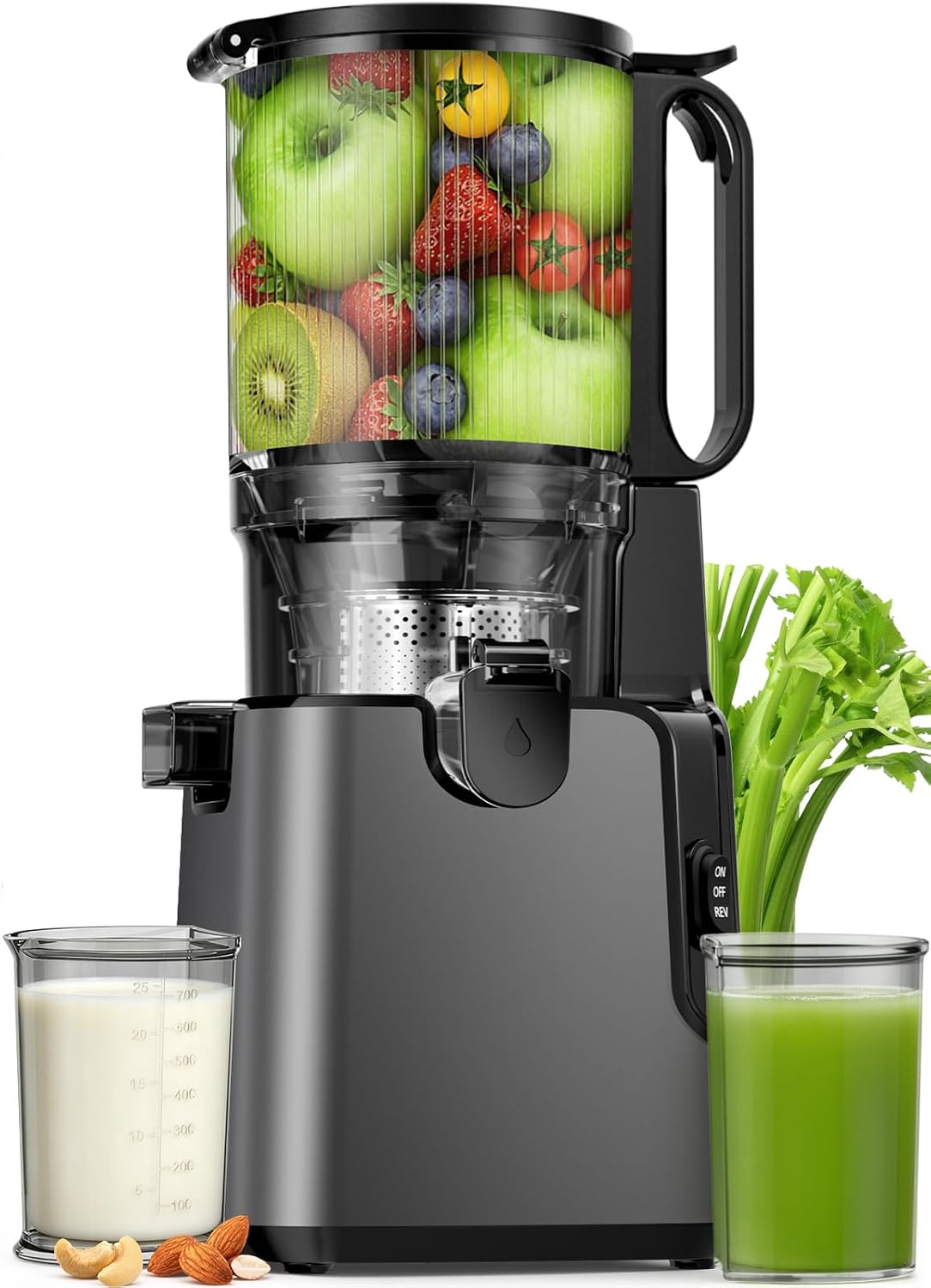 GHLLW 400W 2-in-1 Cold Press Juicer with 5.8-Inch Chute