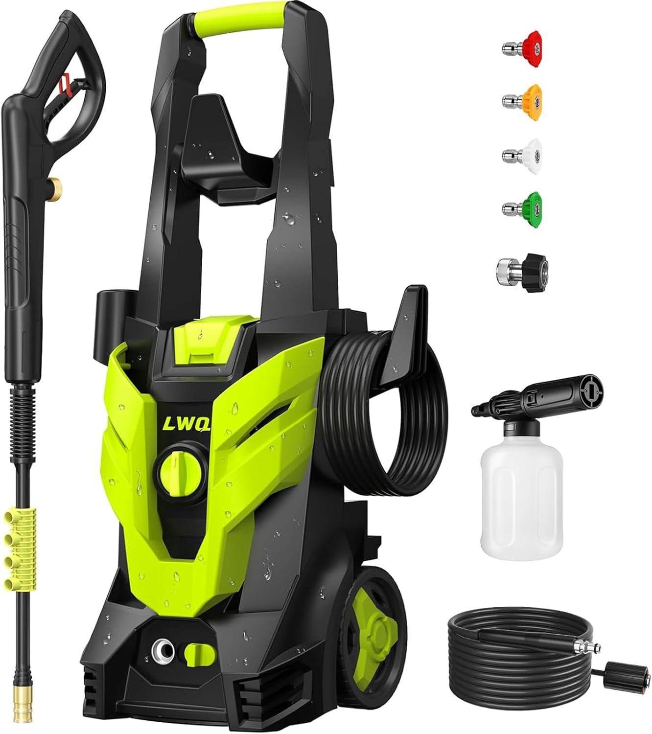 GHLLW Compact Electric Pressure Washer with 4 Nozzles