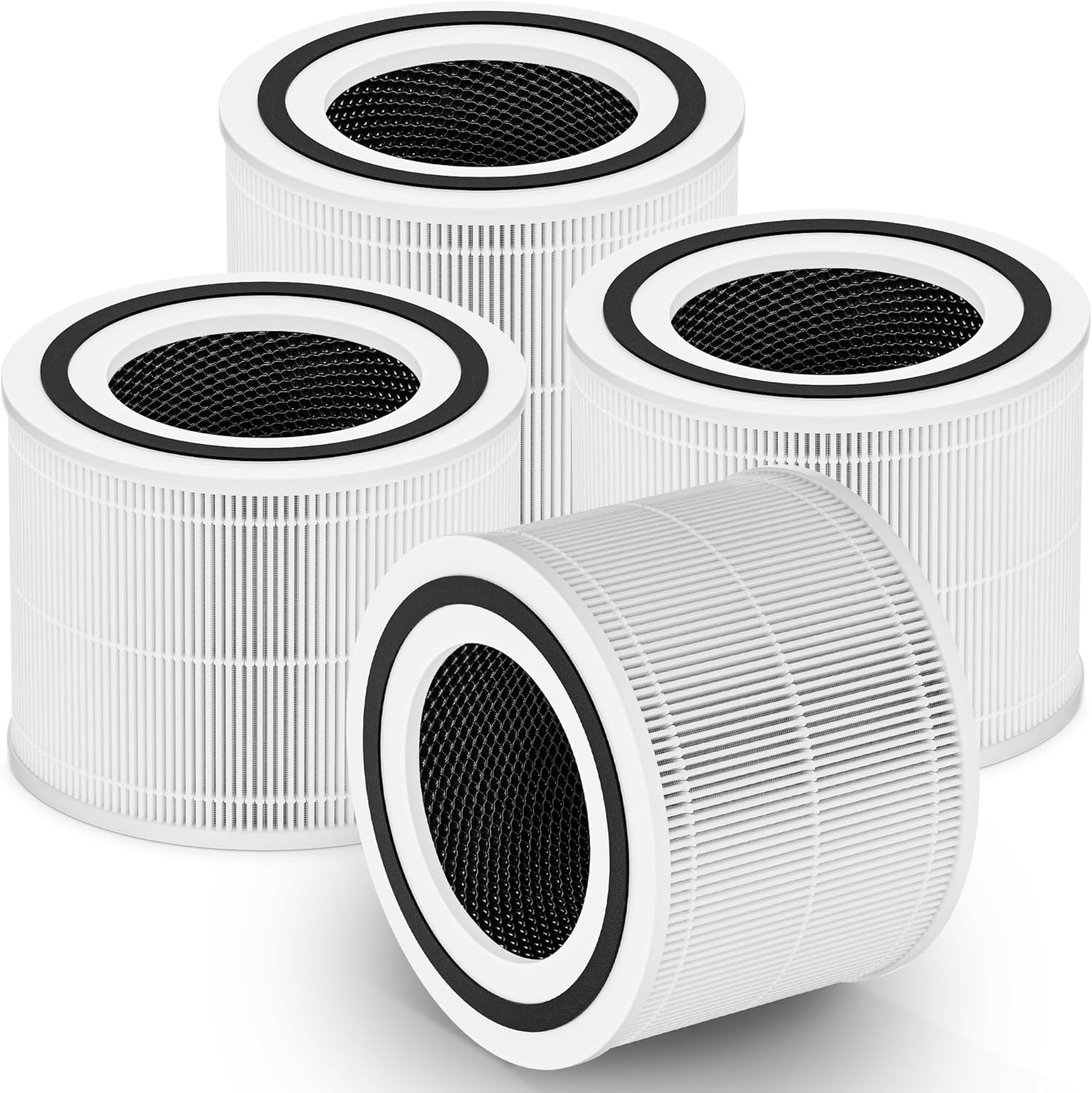GHLLW 4-Pack 3-in-1 Replacement Air Purifier Filters